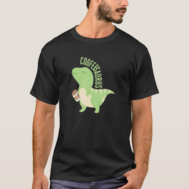 Camiseta Coffeesauro Café Dinosaurio Cute Dino Caffeine L (Anverso)