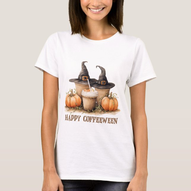 Camiseta Coffeeween Happy Halloween Witch Coffee (Anverso)