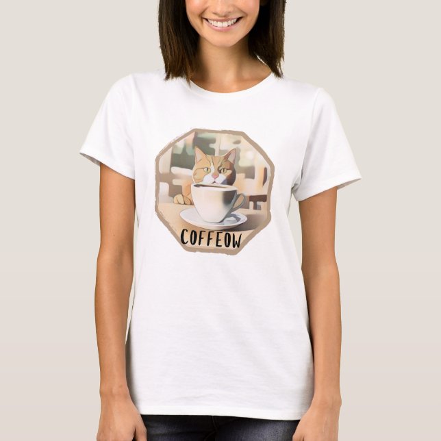 Camiseta Coffeow Busy Cute Cat (Anverso)