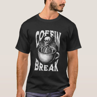 Camiseta Coffin Break Funny Halloween Skeleton en Café Cu