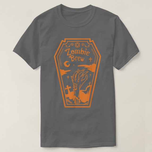 Camiseta Coffin de equipo zombi Feliz asuy Halloween Noche  (Diseño del anverso)