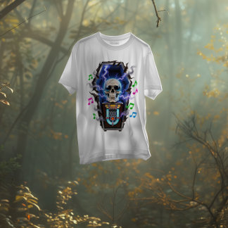 Camiseta Coffin Jukebox Skull - Electric Afterlife Tee