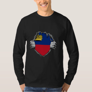 Camiseta Cofre de la bandera de Liechtenstein vintage orgul