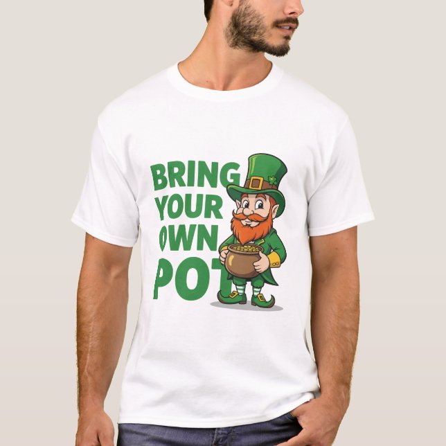 Camiseta Cofres de duende Trae tu propia olla (Anverso)