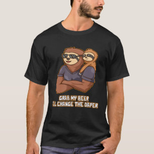Camiseta Coge mi cerveza y cambiaré el humor de papá pañal