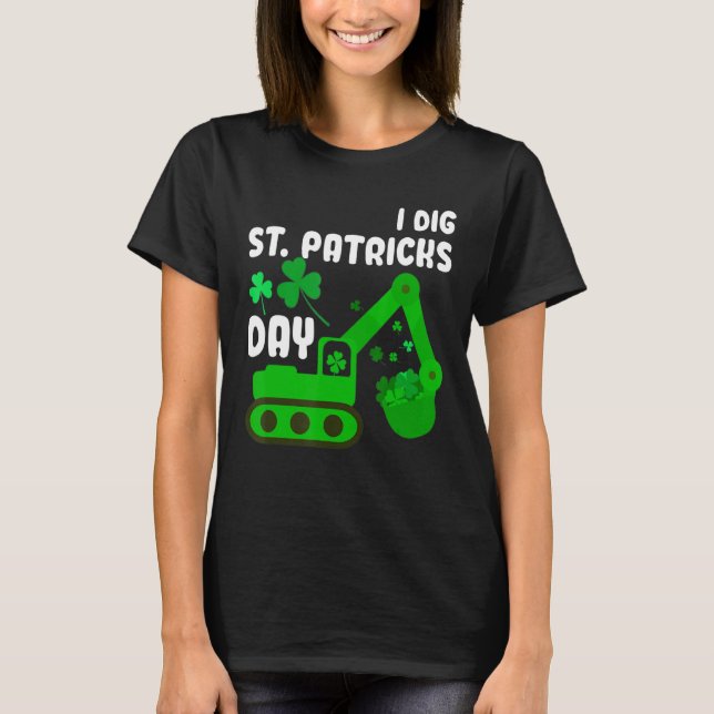 Camiseta Coger St Patricks Day Excavador tractor Hombres Ni (Anverso)