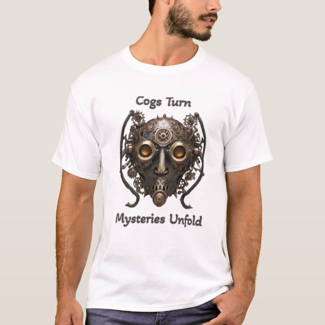 Camiseta Cogs Turn, misterios se despliega (Anverso)