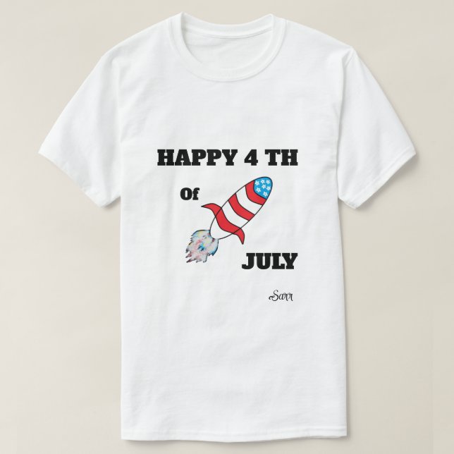 Camiseta ; Cohete 4 De Julio (Diseño del anverso)