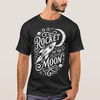 Camiseta Cohete Al Luna Espacio Exterior Astronomía Estrell