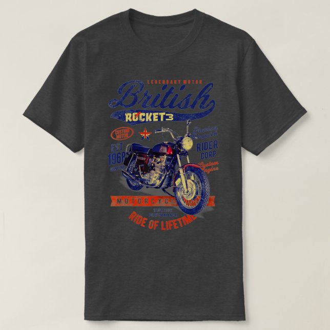 Camiseta Cohete BSA 3 Gran Bretaña Motorcycle Classic V (Diseño del anverso)