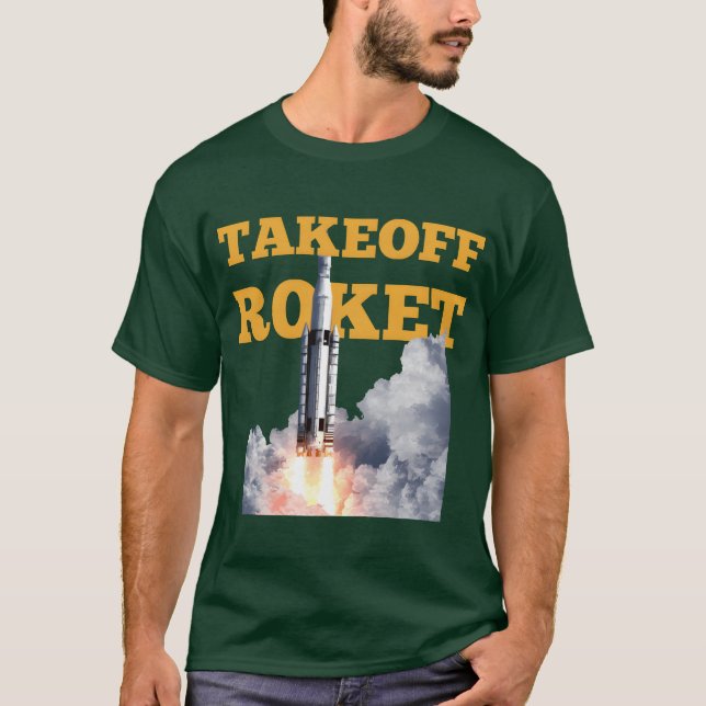 Camiseta Cohete de despegue divertido (Anverso)