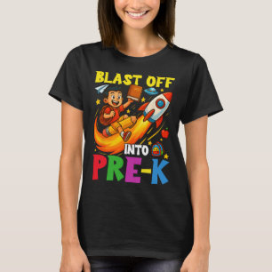 Camiseta Cohete Despegue En Pre-k Divertido Regreso A La Es