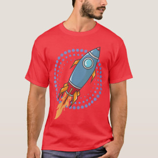 Camiseta Cohete Espacial para Mujeres Barco Espacial Cómic 