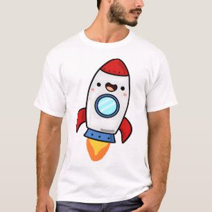 Camiseta Cohete Kawaii