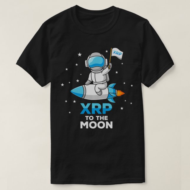 Camiseta Cohete XRP a la luna HODL rp hasta la cripta lunar (Diseño del anverso)