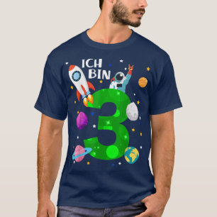 Camiseta Cohetes de cumpleaños de 3 años, planetas, estrell
