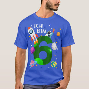 Camiseta Cohetes de cumpleaños de 6 años, planetas, estrell