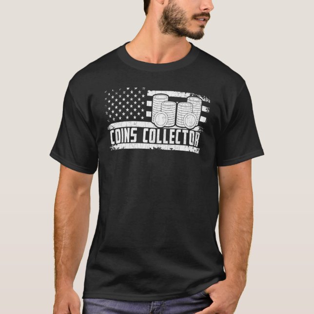 Camiseta Coin Collector USA Flag  Coin Collector Graphic (Anverso)