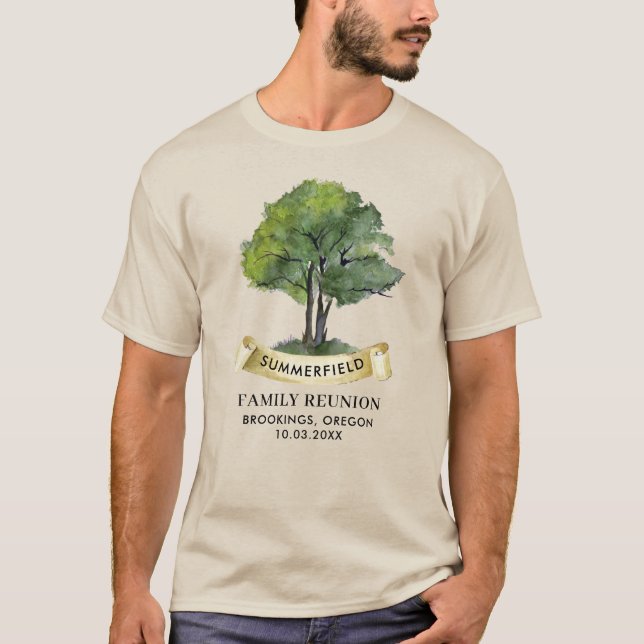 Camiseta Coincidencia anual de árbol genealógico familiar d (Anverso)