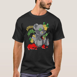 Camiseta Coincidencia de Bean Verde Retro del Corazón Roto