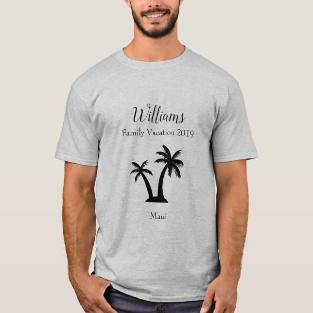 Camiseta Coincidencia de palmeras de vacaciones tropicales  (Anverso)