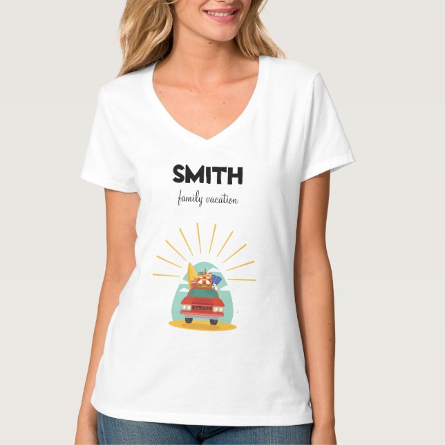 Camiseta Coincidencia de vacaciones en familia de playa (Anverso)