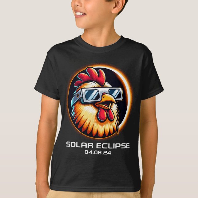 Camiseta Coincidencia total de pollos en el eclipse solar 2 (Anverso)