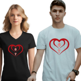 Camiseta coincidente Floral Heart 6 7 Meme San Val