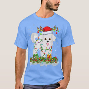 Camiseta Coincidiendo con Xmas Iluminando a Santa Bichon Fr