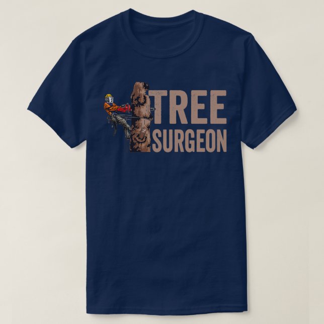Camiseta Cojín cirujano de árbol de madera (Diseño del anverso)