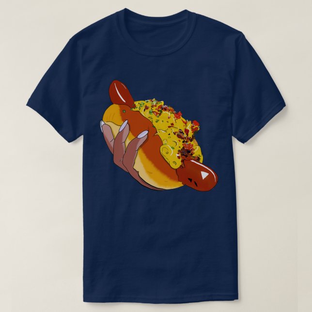 Camiseta Cojín de perro caliente (Diseño del anverso)