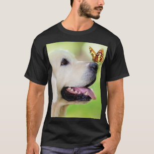 Camiseta Cojín decorativo De Labrador Y Mariposa