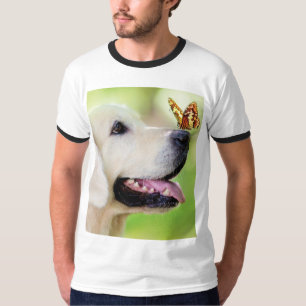 Camiseta Cojín decorativo De Labrador Y Mariposa