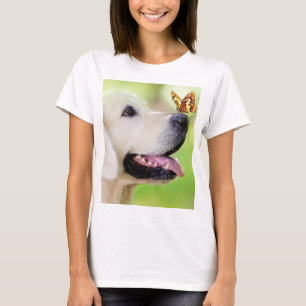 Camiseta Cojín decorativo De Labrador Y Mariposa