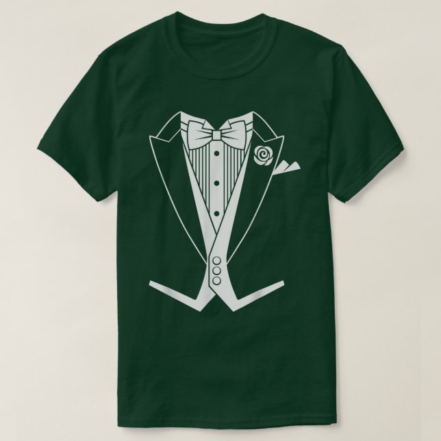 Camiseta Cojín trasero de esmoquín blanco (Diseño del anverso)