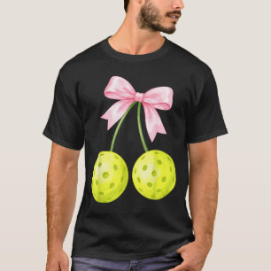 Camiseta Cojinete de Pickleball Cerezas Lazo Paleta Deporte