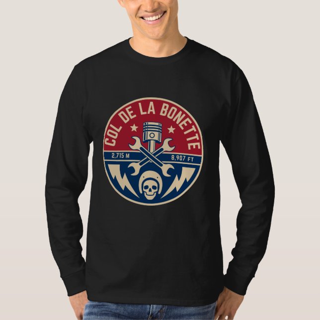 Camiseta Col de la Bonette french Alpes motobike tour (Anverso)