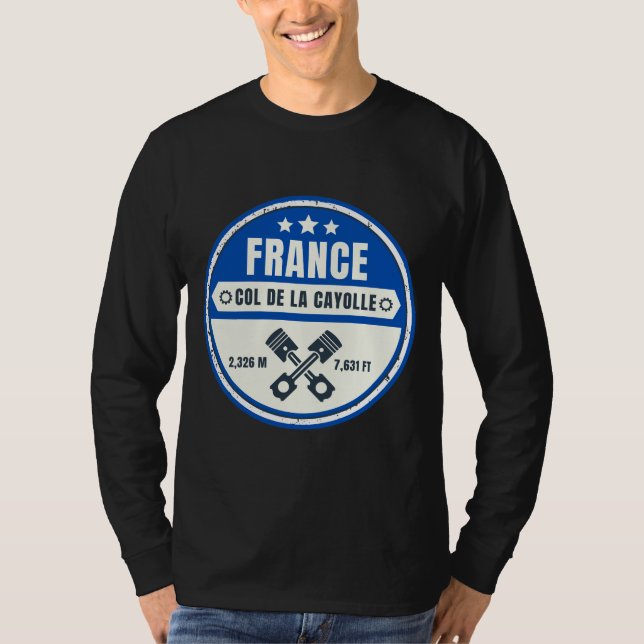 Camiseta Col de la Cayolle french Alpes motobike tour (Anverso)