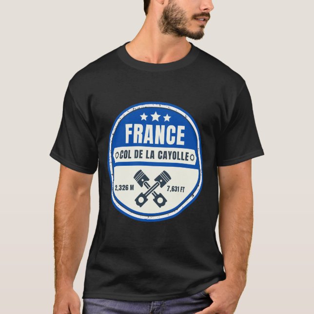 Camiseta Col de la Cayolle french Alpes motobike tour (Anverso)