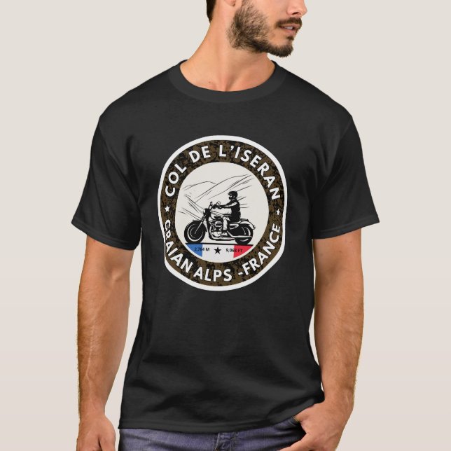 Camiseta Col de l'Iseran french Alpes motobike tour (Anverso)