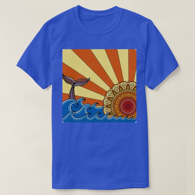 Camiseta Cola de ballena al atardecer (Diseño del anverso)
