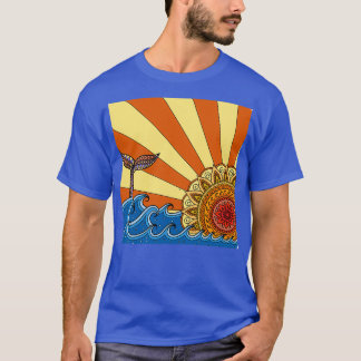 Camiseta Cola de ballena al atardecer