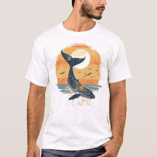 Camiseta Cola de ballena al atardecer - Gráfico del océano