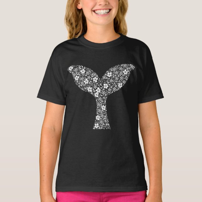Camiseta Cola de Ballena Caprichosa: Belleza en Flor (Anverso)
