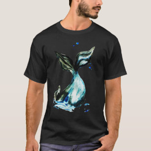 Camiseta cola de ballena dibujada a mano