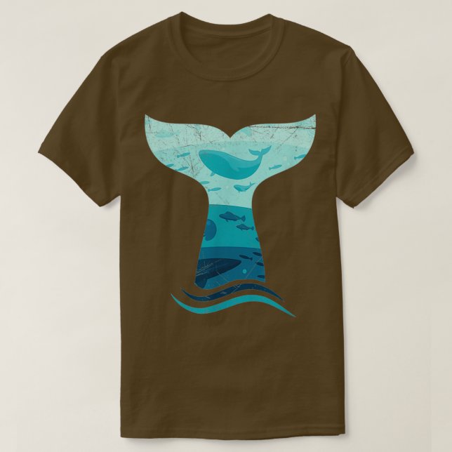 Camiseta Cola de ballena en el océano orca de olas (Diseño del anverso)