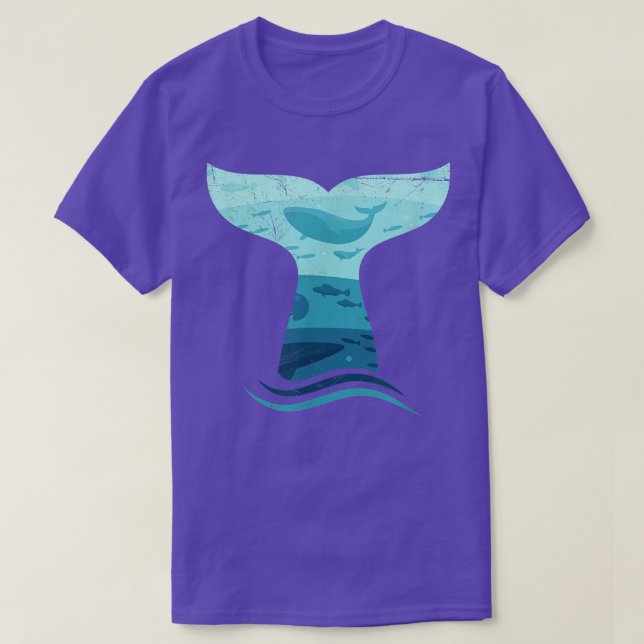 Camiseta Cola de ballena en el océano orca de olas (Diseño del anverso)