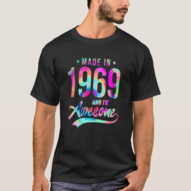 Camiseta Colada de tintes en 1969 Tengo unos 53 años y 53 a (Anverso)