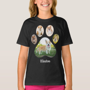 Camiseta Colage de foto personalizada de la huella de la pa