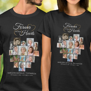 Camiseta Colage de Fotos en Forma de Corazón Funeral Memori